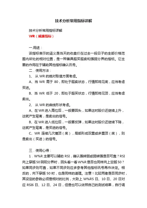 技术分析常用指标详解