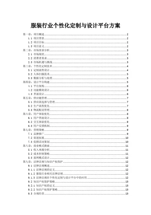 服装行业个性化定制与设计平台方案