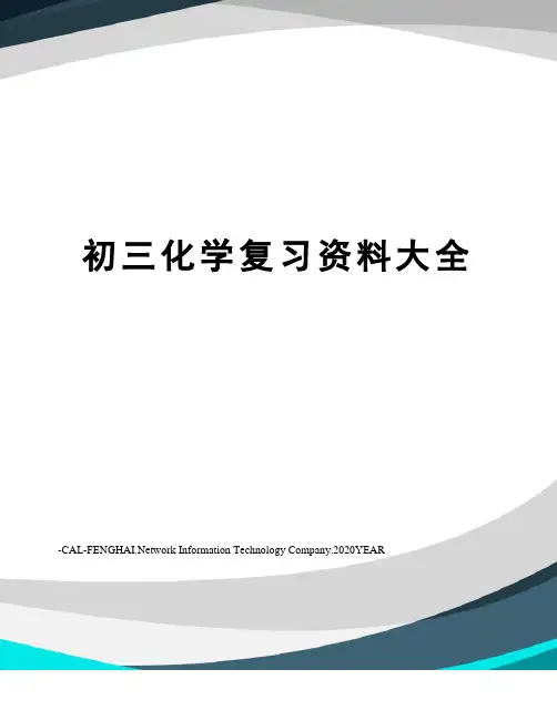 初三化学复习资料大全