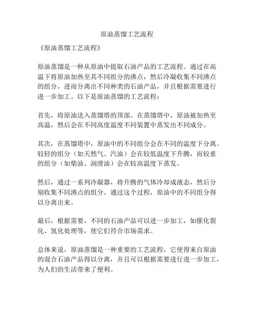 原油蒸馏工艺流程