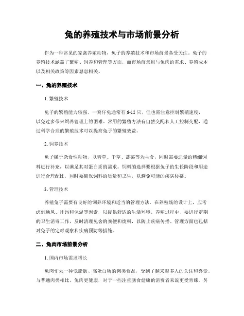 兔的养殖技术与市场前景分析