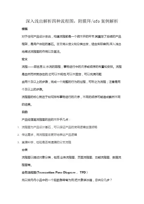 深入浅出解析四种流程图-附膜拜ofo案例解析