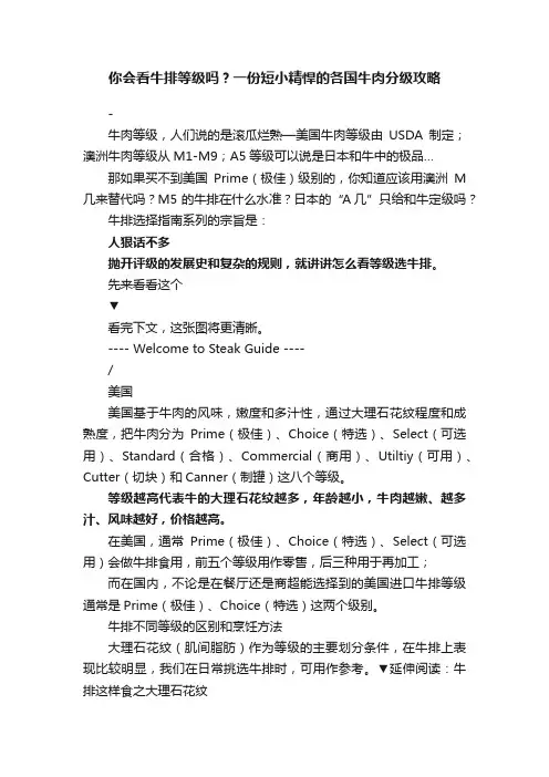 你会看牛排等级吗？一份短小精悍的各国牛肉分级攻略