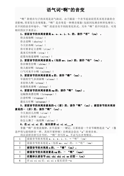 啊的变音