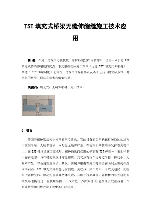 TST填充式桥梁无缝伸缩缝施工技术应用