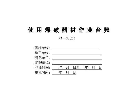 爆破台账(新)