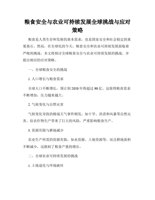 粮食安全与农业可持续发展全球挑战与应对策略