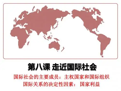第八课 走近国际社会 2014一轮复习