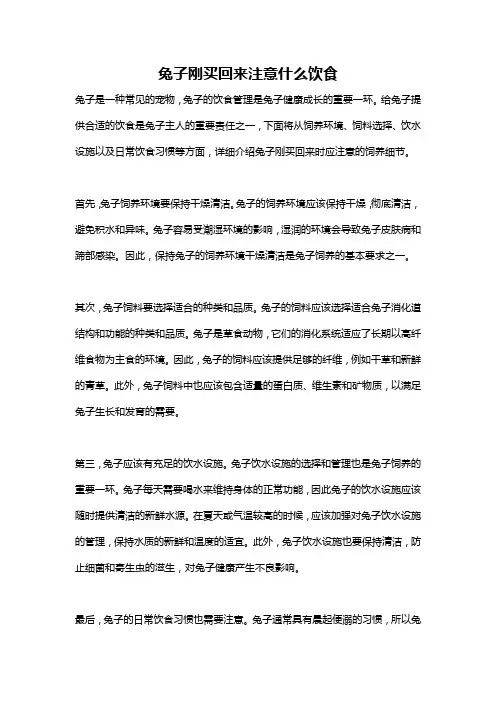 兔子刚买回来注意什么饮食