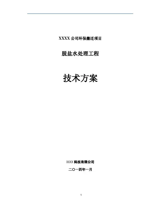 脱盐水项目技术方案