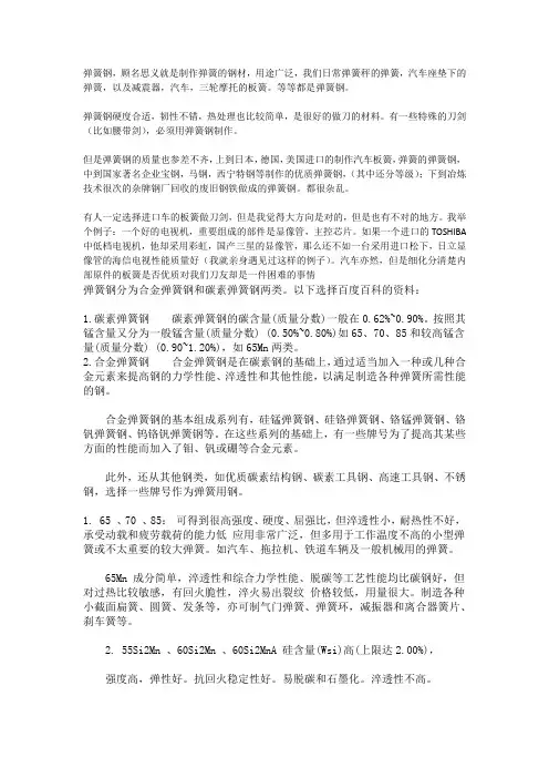 知识贴 弹簧钢介绍