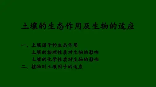 土壤的生态作用