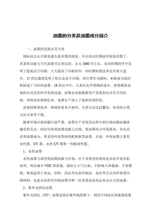 【精品文章】油墨的分类及油墨成分简介