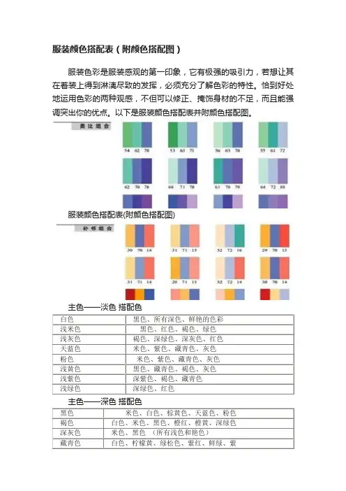 服装颜色搭配表（附颜色搭配图）