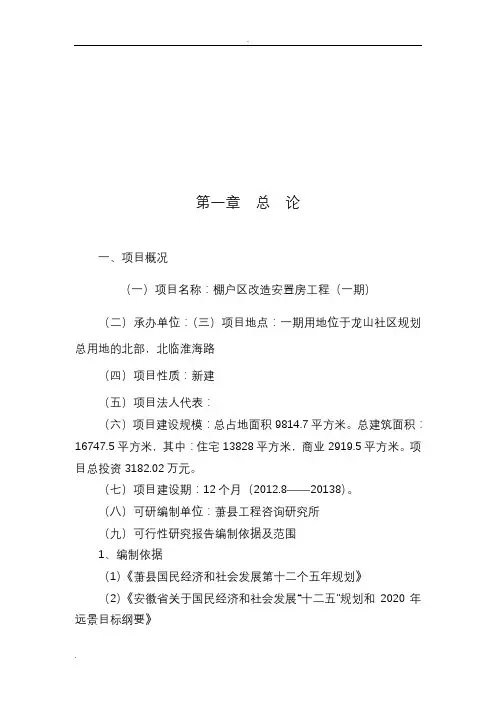 安置房项目-可行性研究报告