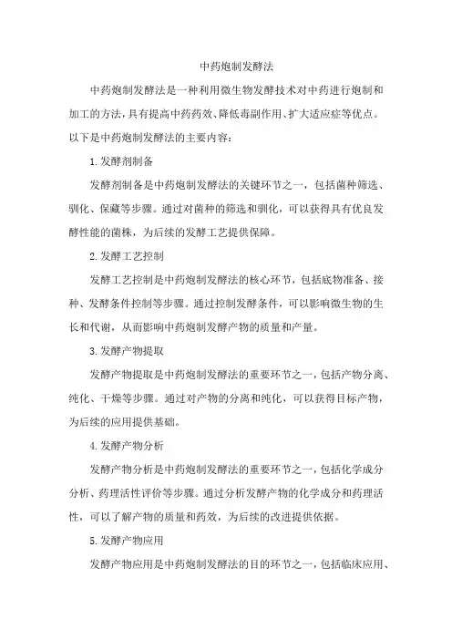中药炮制发酵法