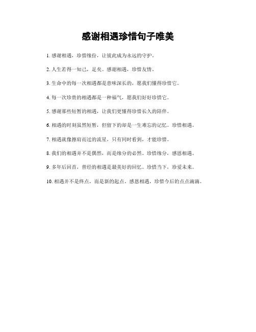 感谢相遇珍惜句子唯美