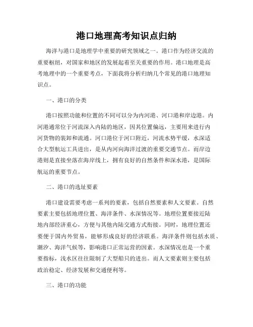 港口地理高考知识点归纳