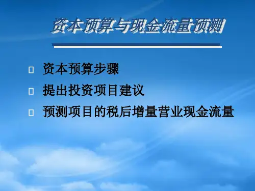 资本预算和现金流量的预测
