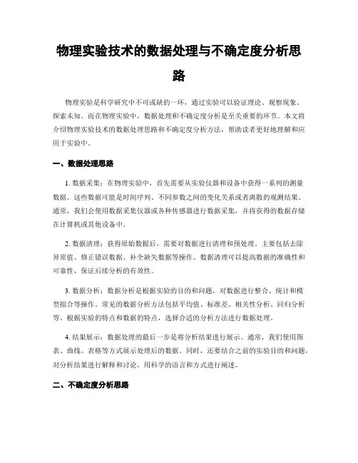 物理实验技术的数据处理与不确定度分析思路