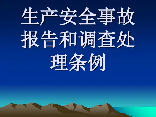 生产安全事故报告和调查处理条例课件