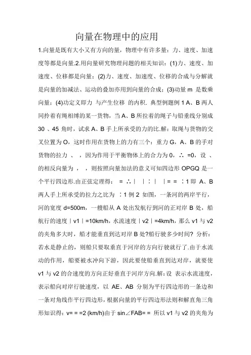 向量在物理中的应用