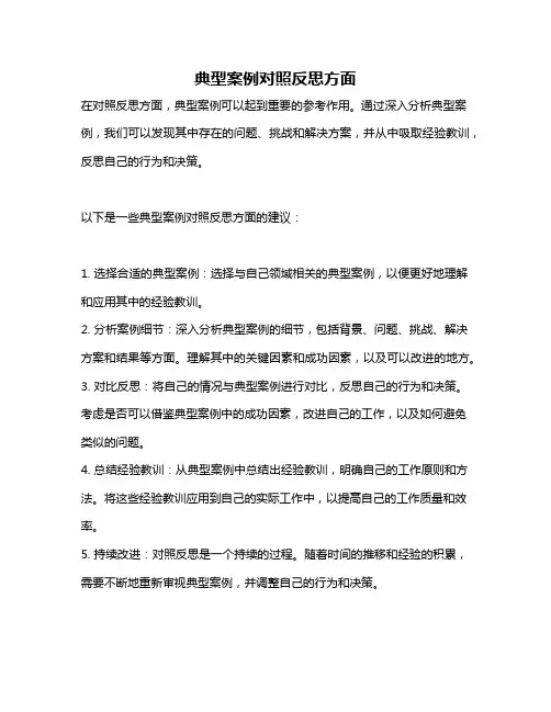 典型案例对照反思方面