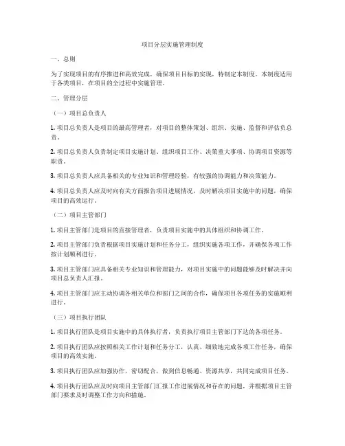 项目分层实施管理制度