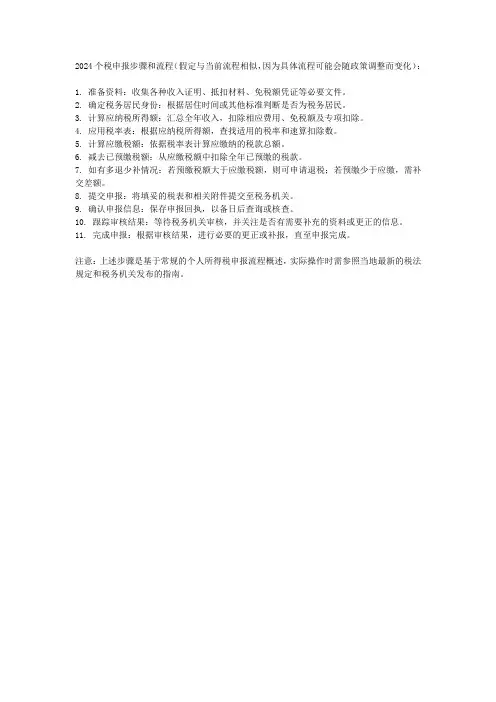 2024个税申报步骤和流程