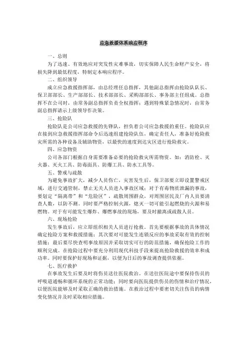 应急救援体系响应程序