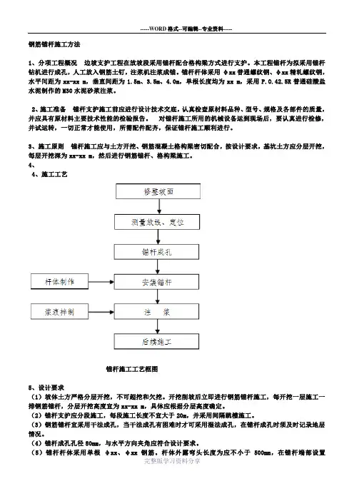 锚杆施工方法