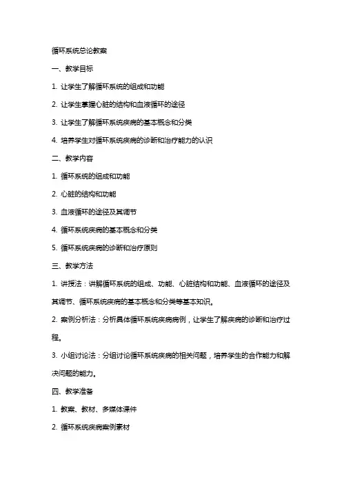 循环系统总论教案吕