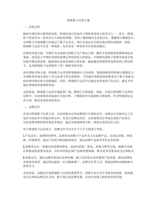 跨境鞋子运营方案
