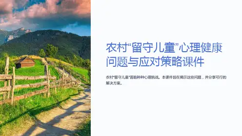 农村“留守儿童”心理健康问题与应对策略课件