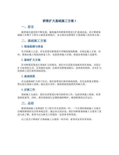 桥梁扩大基础施工方案1