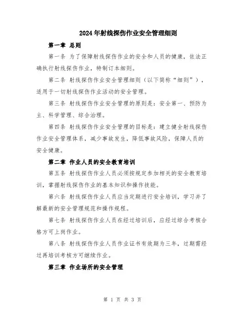 2024年射线探伤作业安全管理细则