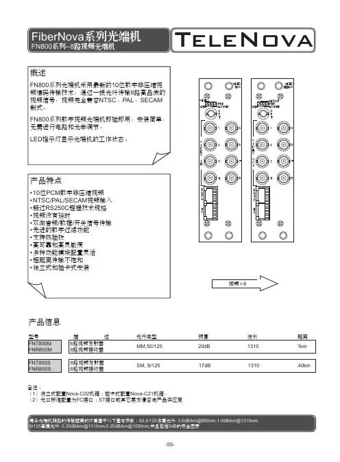 FN800系列--8路视频光端机