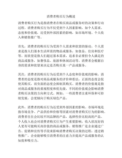 消费者购买行为概述
