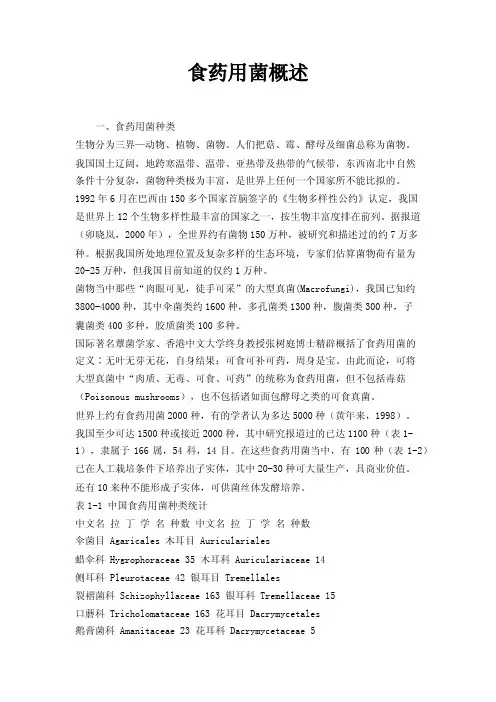 食药用菌概述