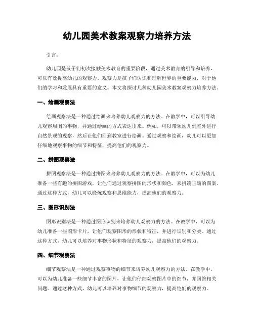 幼儿园美术教案观察力培养方法