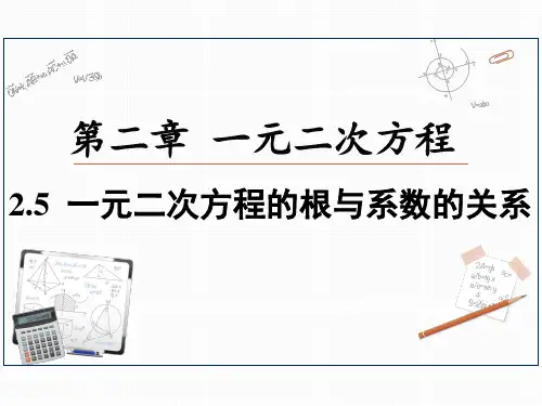 北师大版九年级数学上册一元二次方程的根与系数的关系课件