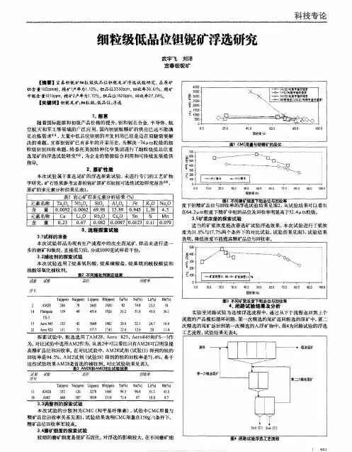 细粒级低品位钽铌矿浮选研究
