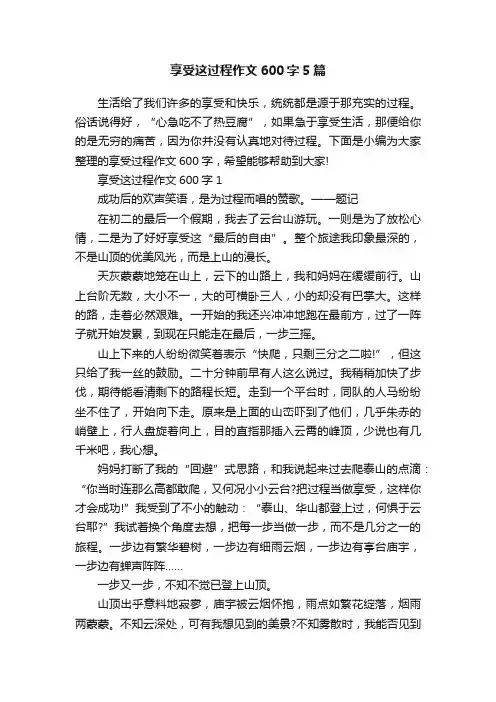 享受这过程作文600字5篇