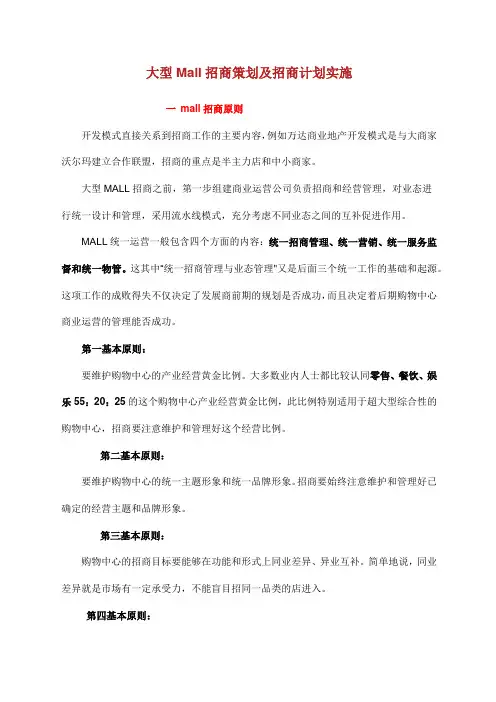 大型Mall招商策划及招商计划实施.docx