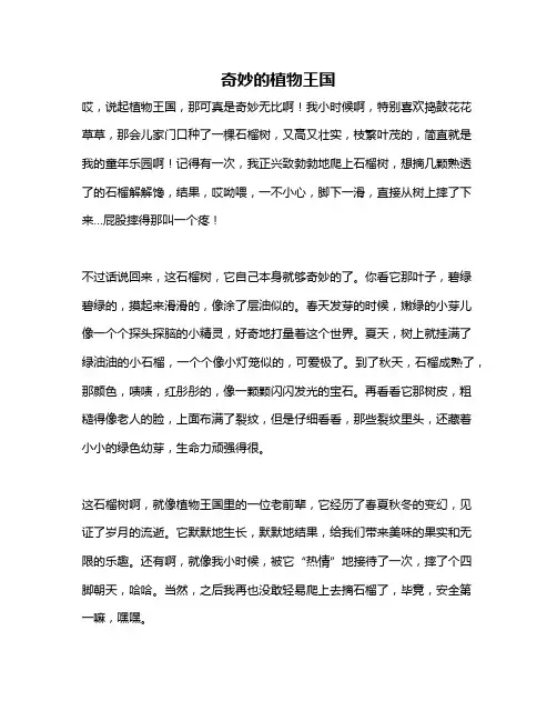 作文《奇妙的植物王国》