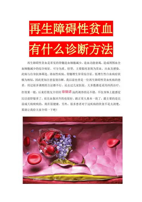 再生障碍性贫血有什么诊断方法