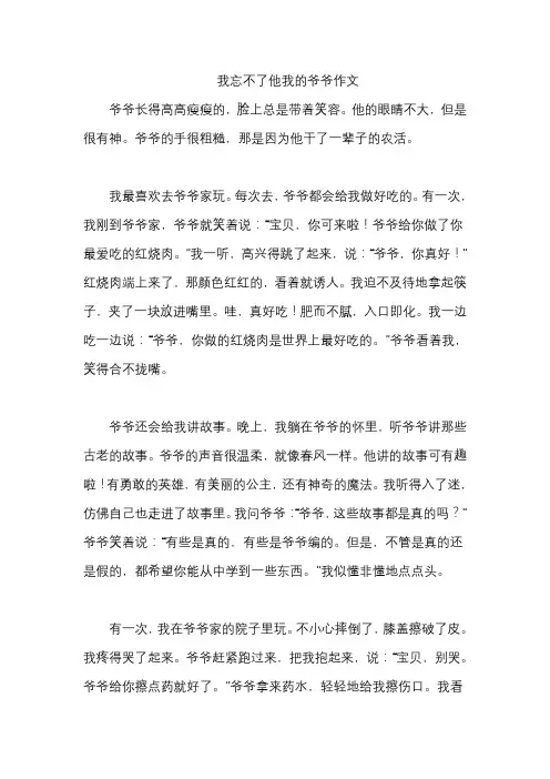 我忘不了他我的爷爷作文
