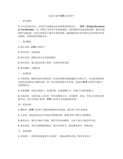 创业计划书SIYB无形资产