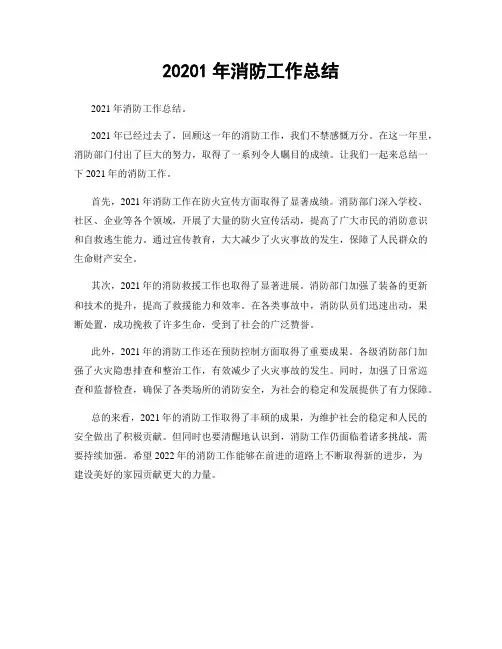 20201年消防工作总结