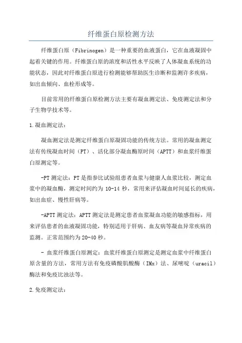 纤维蛋白原检测方法